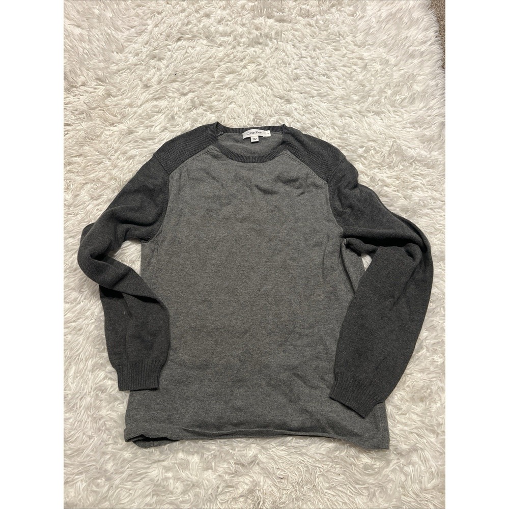 Men's Calvin Klein Grey Two‎ Tone Sweater Size Medium